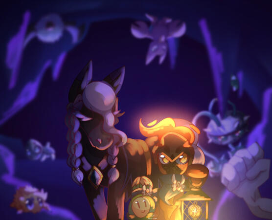 Illustration of three of my fanfic's characters for PMD Day