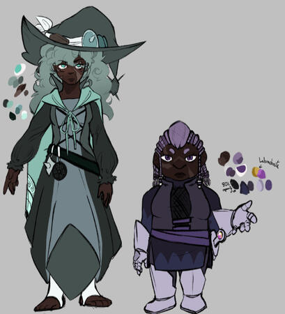 Mage and dwarf designs for an exercise